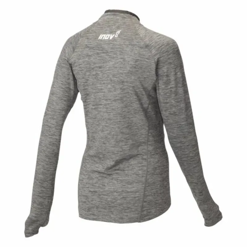 Half Zip Long Sleeve Mid Layer in Light Grey Women's-1