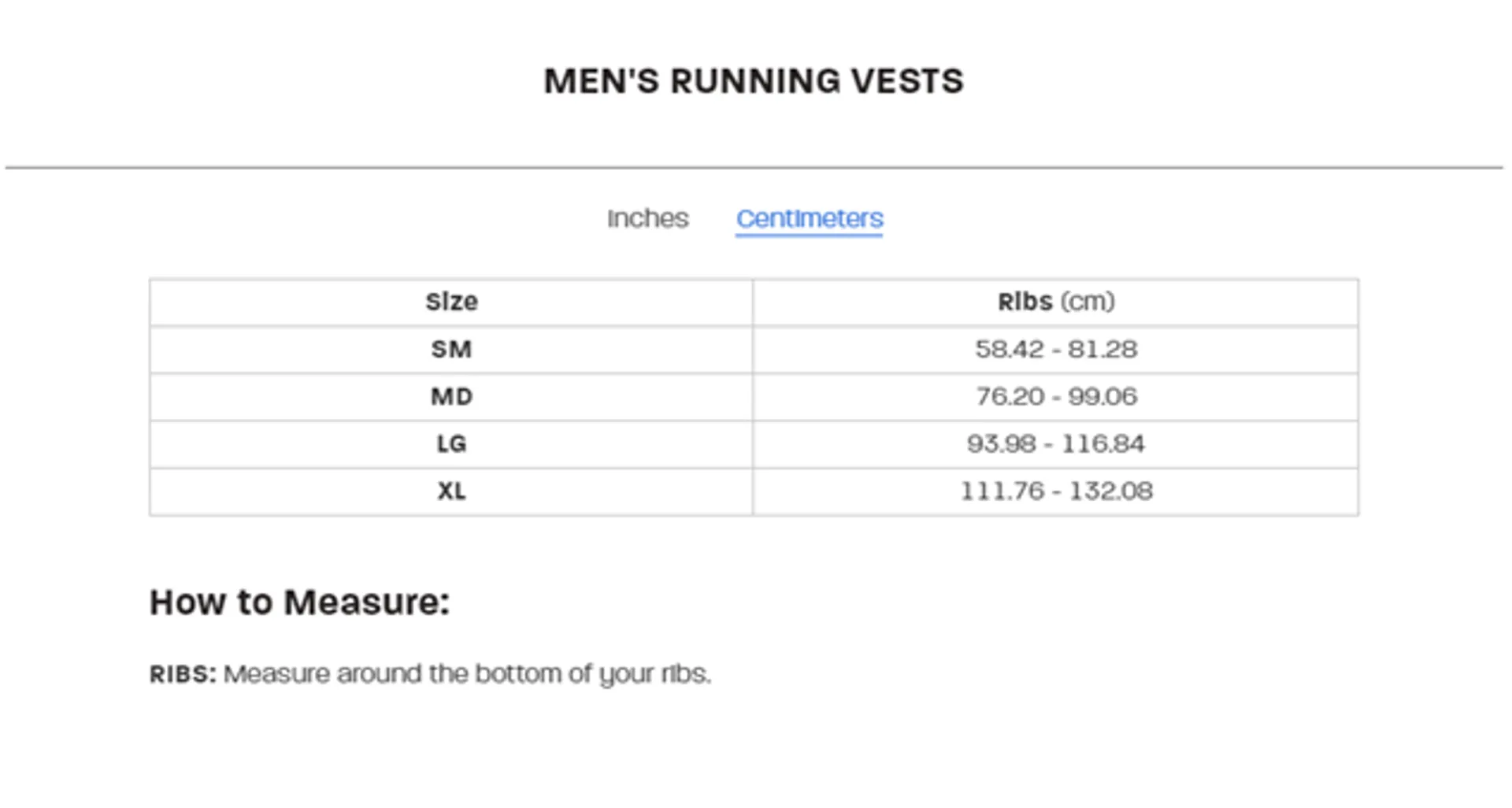 Running Hydration Vest Size Guide