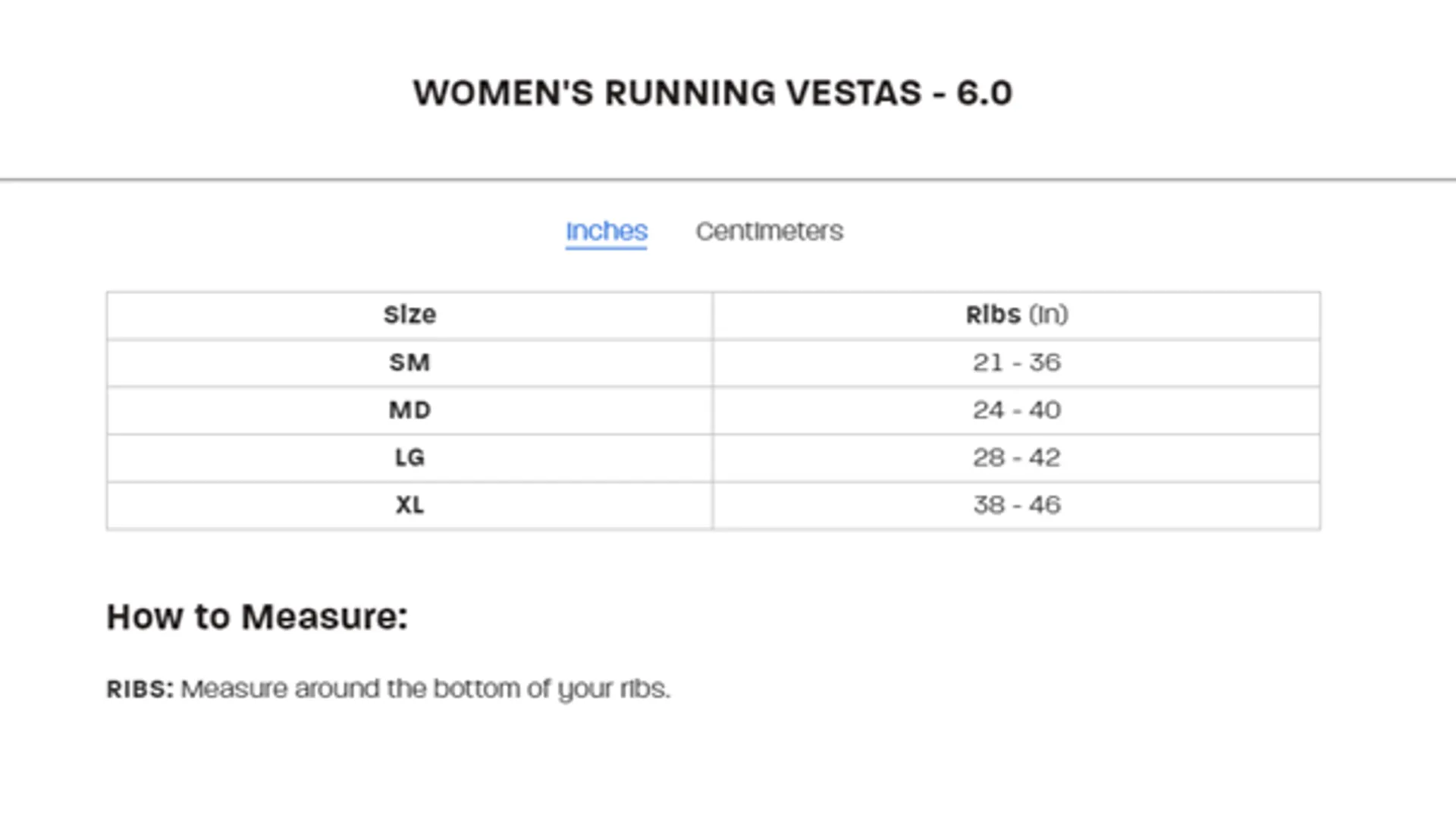 Running Hydration Vests Sizing Guide