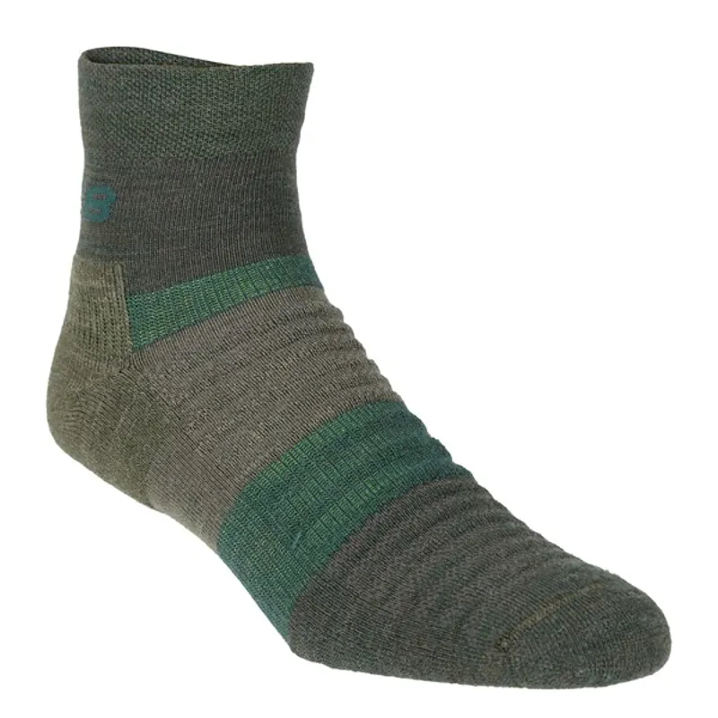 Merino Mid Sock Dark Green Melange-2