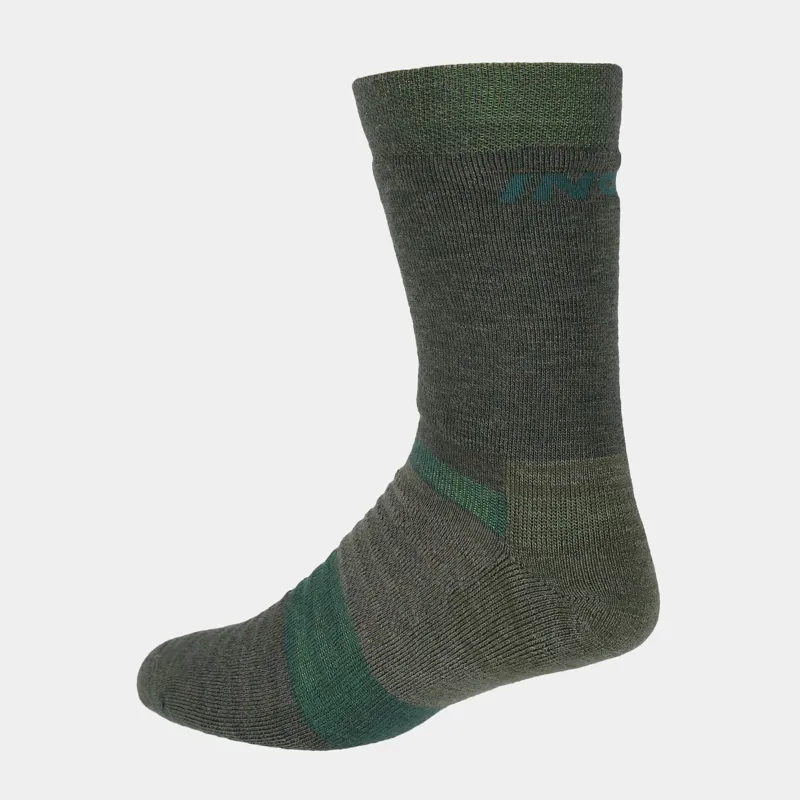 Merino High Sock Dark Green Melange-1