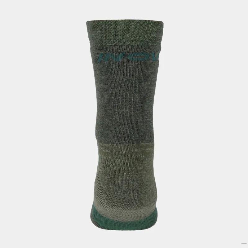 Merino High Sock Dark Green Melange-3