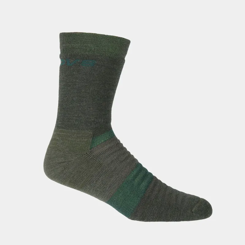 Merino High Sock Dark Green Melange-4