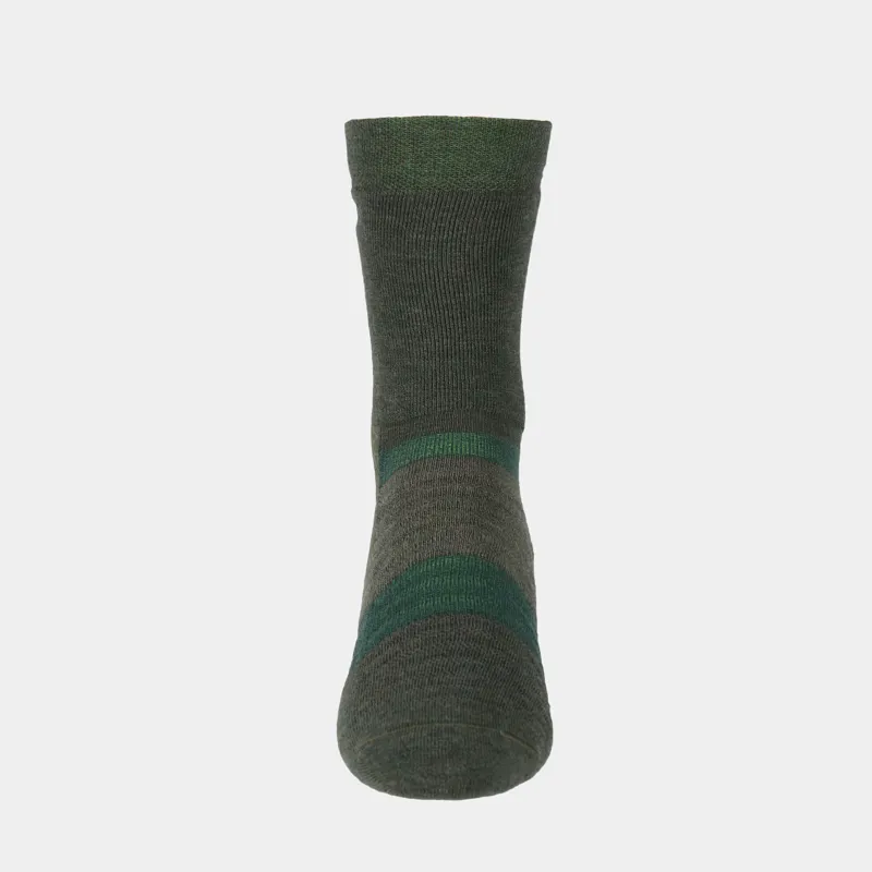 Merino High Sock Dark Green Melange-5