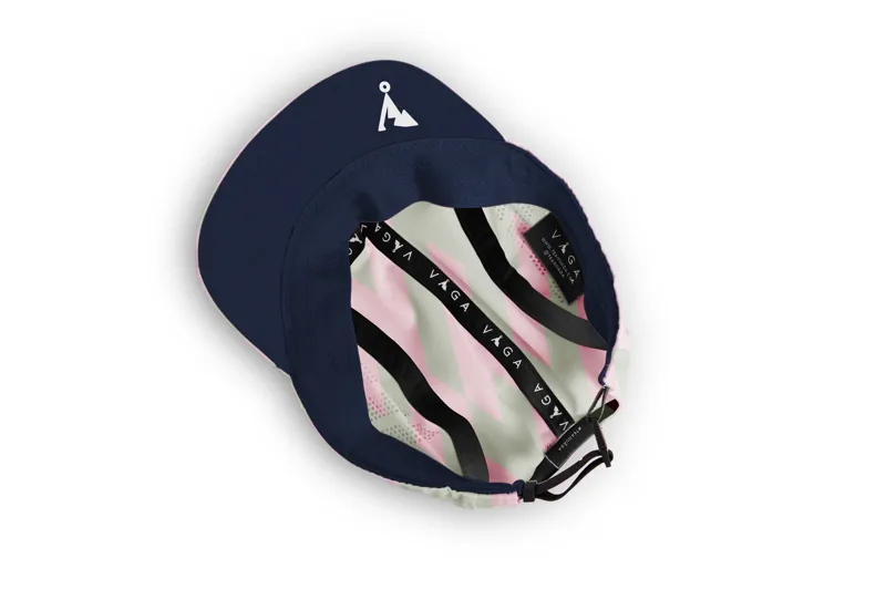Ltd Edition Feather Racing Cap Pastel Pink Navy Blue-1