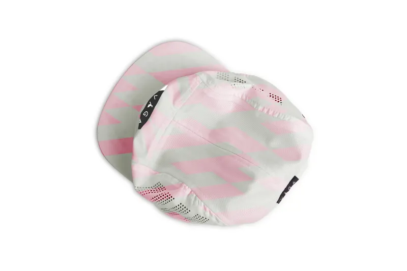 Ltd Edition Feather Racing Cap Pastel Pink Navy Blue
