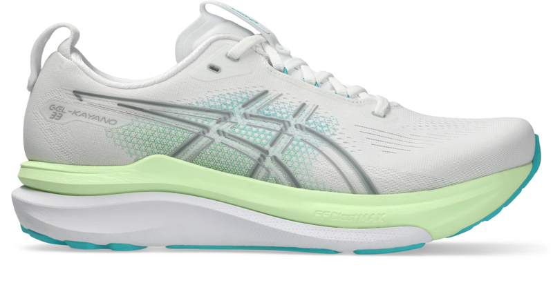ASICS Gel-Kayano 33 Men's Supportive Running Shoes - White Energy Aqua
