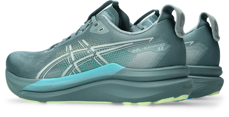 ASICS Gel-Kayano 33 Men's Supportive Running Shoes - Foggy Teal Illuminate Yellow-3