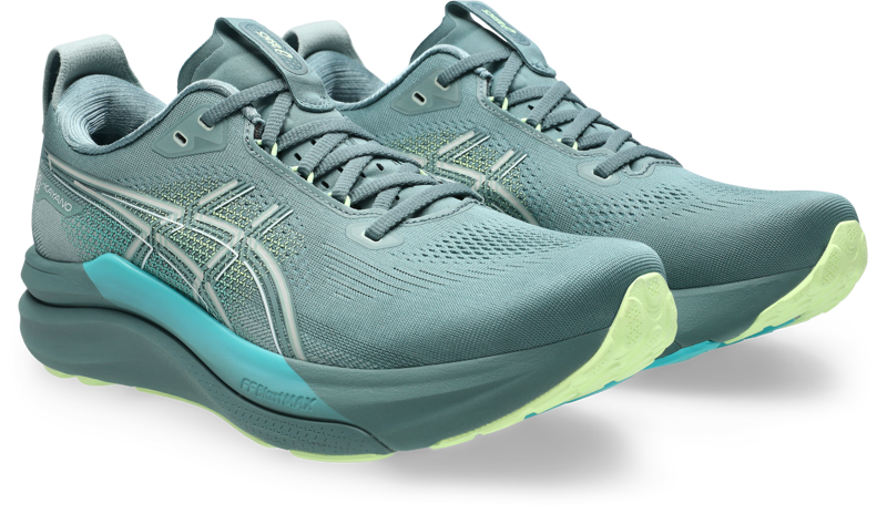 ASICS Gel-Kayano 33 Men's Supportive Running Shoes - Foggy Teal Illuminate Yellow-1
