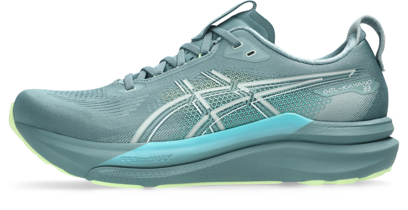 ASICS Gel-Kayano 33 Men's Supportive Running Shoes - Foggy Teal Illuminate Yellow-4