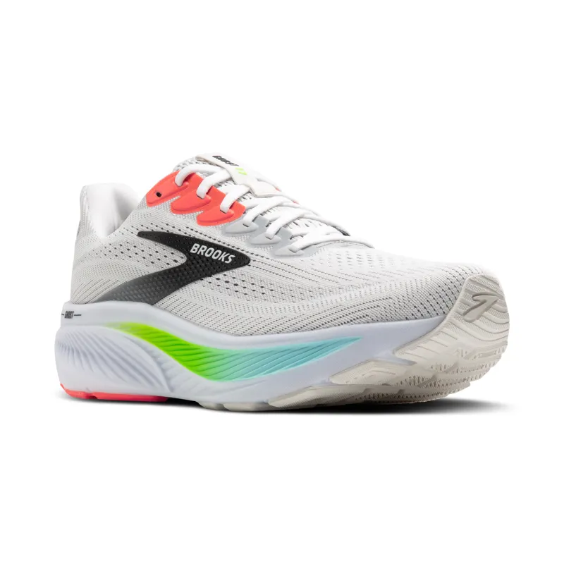 Brooks Ghost 17 Men's Running Shoes - White Pink Clay Gecko-1