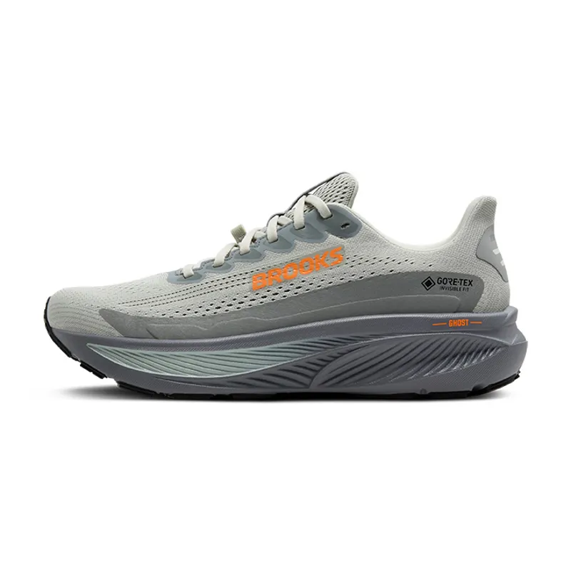 Brooks Ghost 17 GTX Men's Running Shoes - Smoke Primer Grey Orange-2