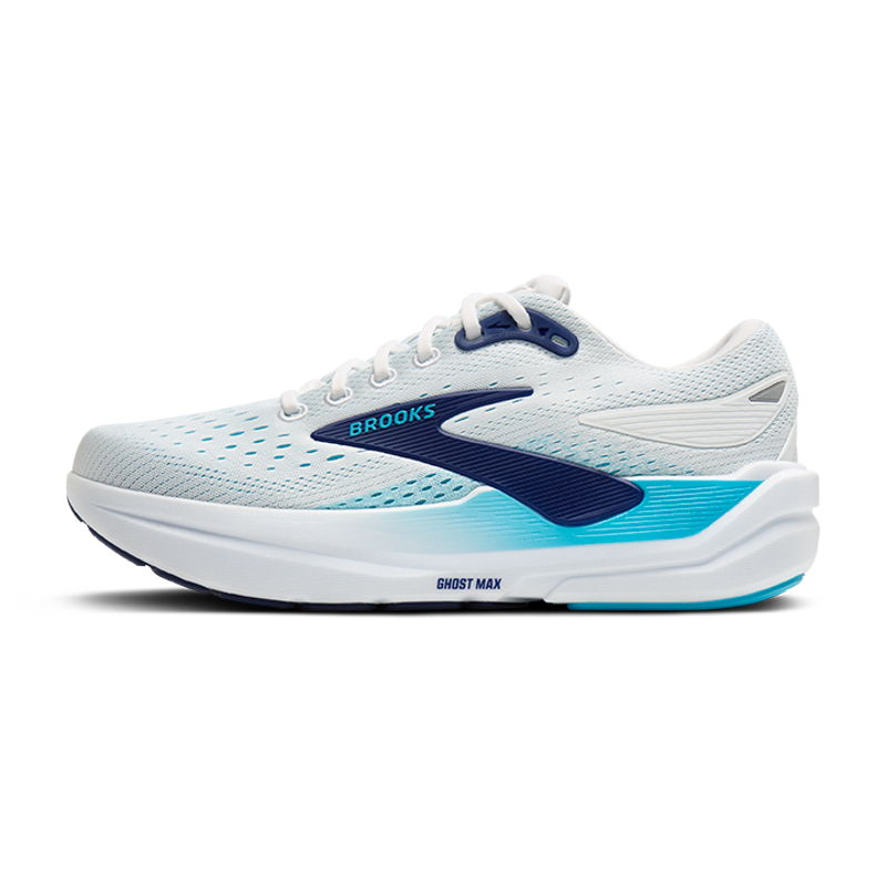 Brooks Ghost Max 3 Men's Running Shoes - Bright White Beacon Blue Teal-2