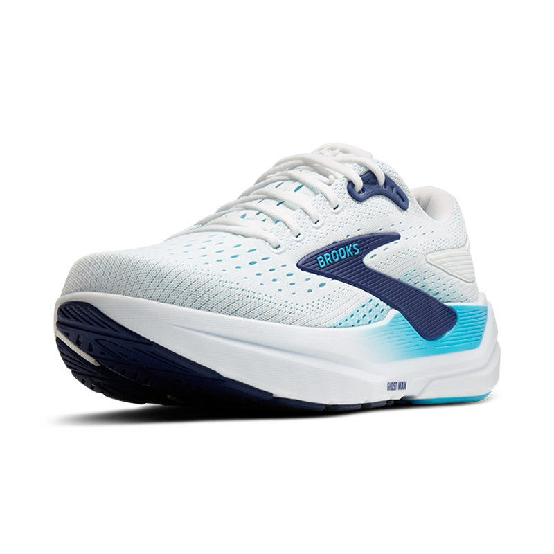 Brooks Ghost Max 3 Men's Running Shoes - Bright White Beacon Blue Teal-4