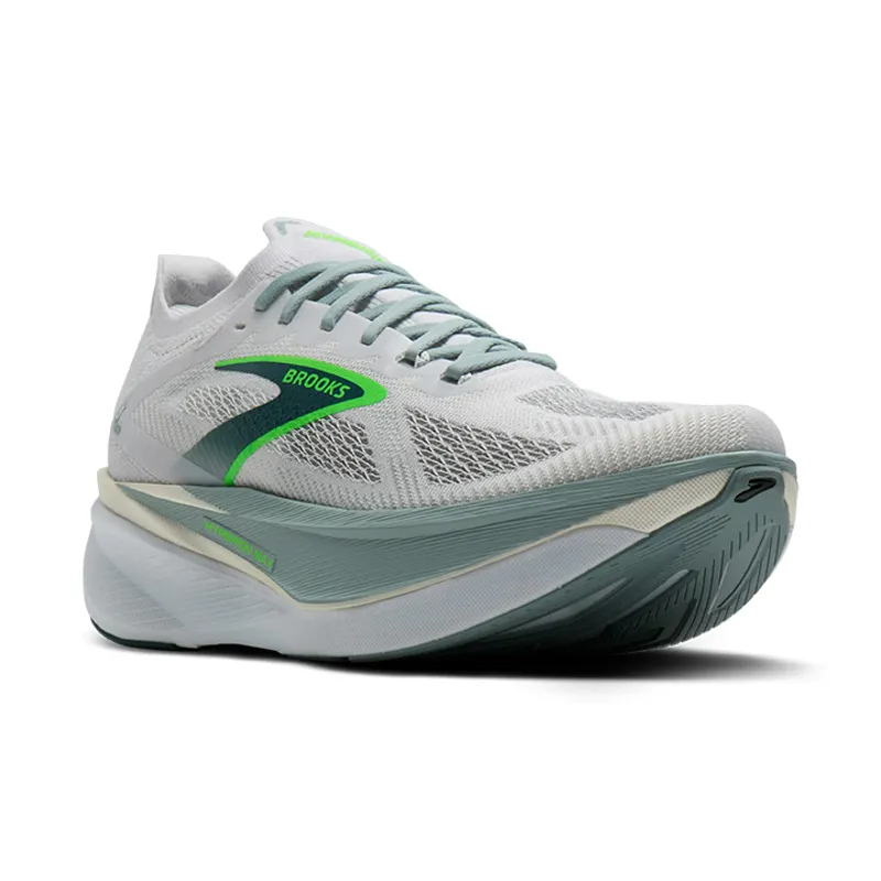 Brooks Hyperion Max 3 Men's Tempo Running Shoes - White Gray Mist Green-1