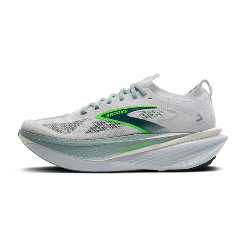 Brooks Hyperion Max 3 Men's Tempo Running Shoes - White Gray Mist Green-3