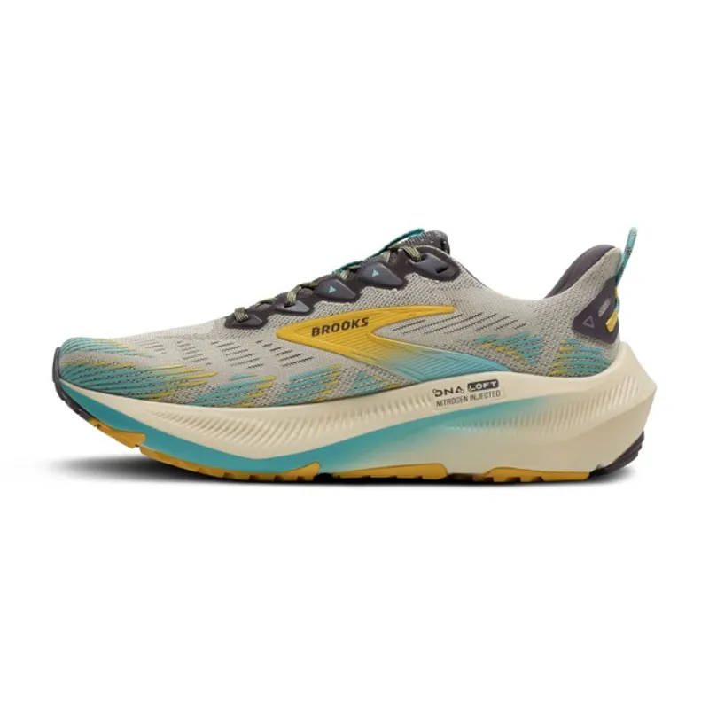 Brooks Ghost Trail Men's Running Shoes Bleached Sand Rabbit Bluefish-5