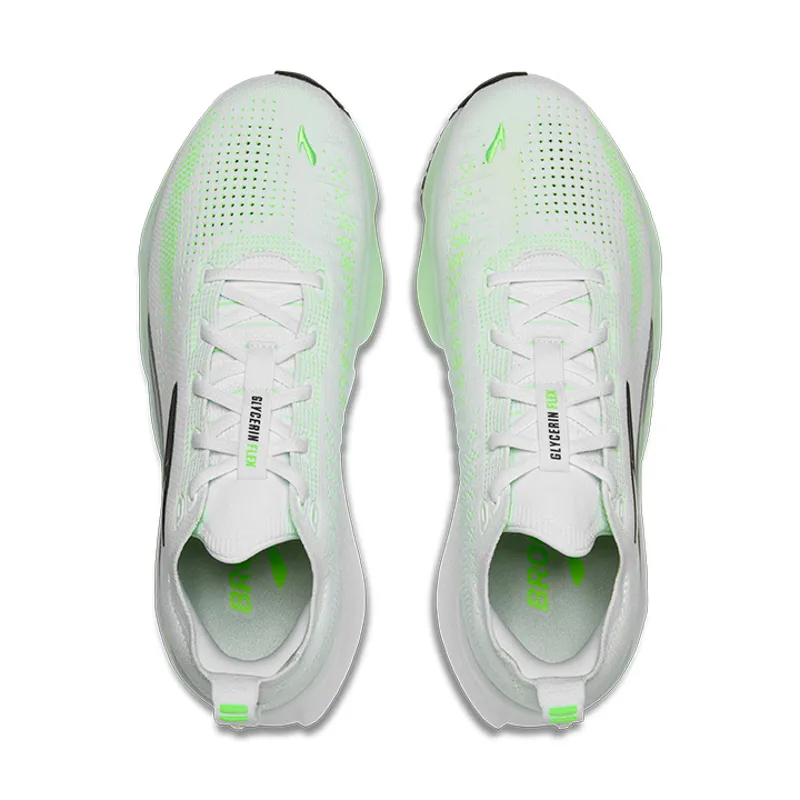 Brooks Glycerin Flex Men's Running Shoes - White Green Gecko Phantom-7