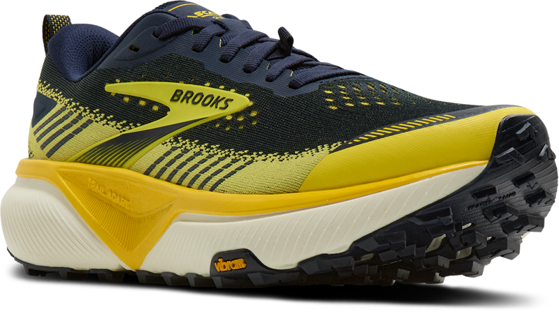 Brooks Cascadia 20 Men's Trail Running Shoes - Navy Cyber Yellow Grey-1
