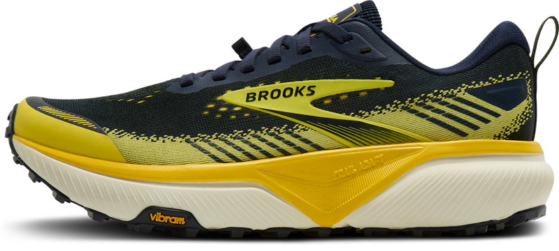 Brooks Cascadia 20 Men's Trail Running Shoes - Navy Cyber Yellow Grey-2