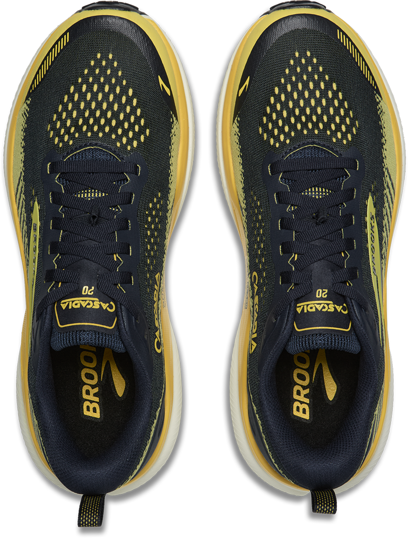 Brooks Cascadia 20 Men's Trail Running Shoes - Navy Cyber Yellow Grey-6