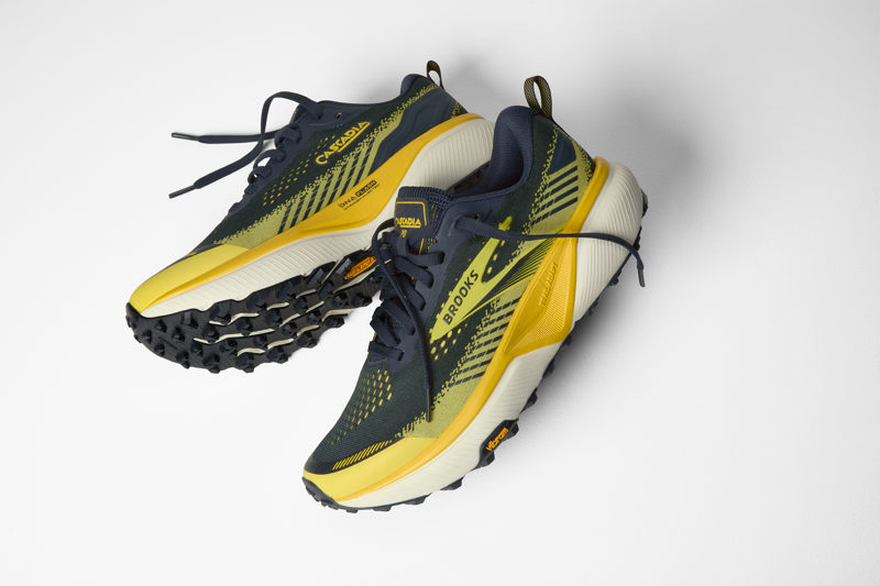 Brooks Cascadia 20 Men's Trail Running Shoes - Navy Cyber Yellow Grey-8