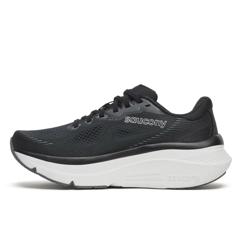 Saucony Guide 19 WIDE Women's Supportive Running Shoes - Black Silver-2
