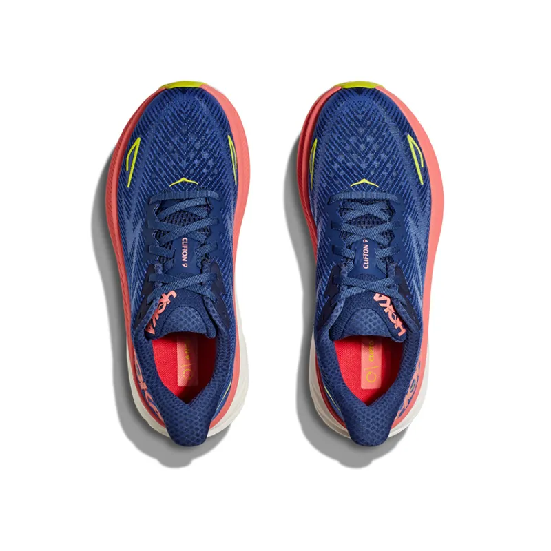 Clifton 9 WIDE D Evening Sky Coral Women's-1