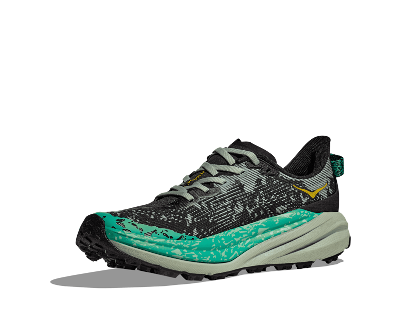Hoka Speedgoat 6 Womens Trail Running Shoes Black Aloe Vera-2