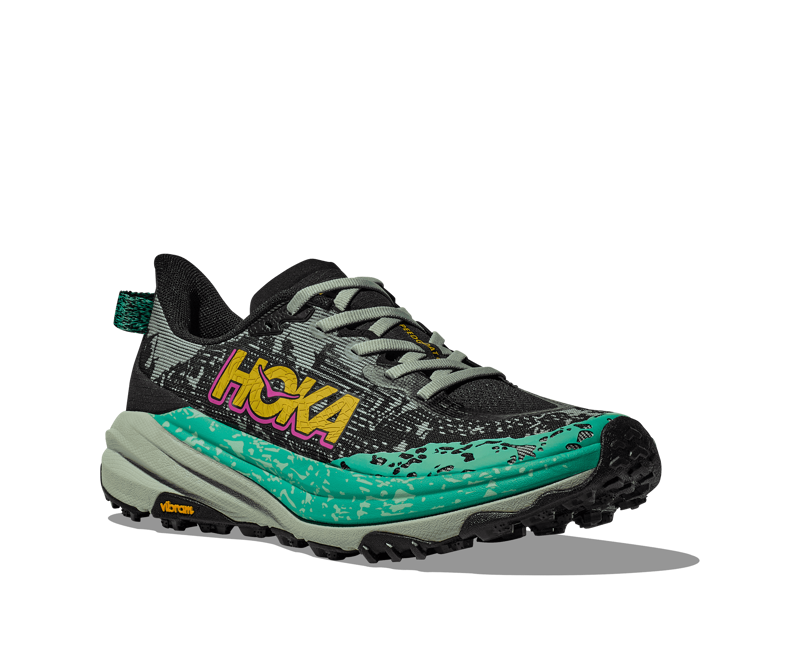 Hoka Speedgoat 6 Womens Trail Running Shoes Black Aloe Vera-5