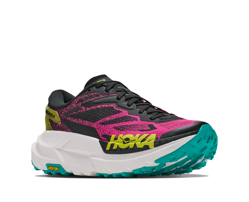 HOKA Mafate X Women's Trail Running Shoes - Black Neon Dragonfruit-1