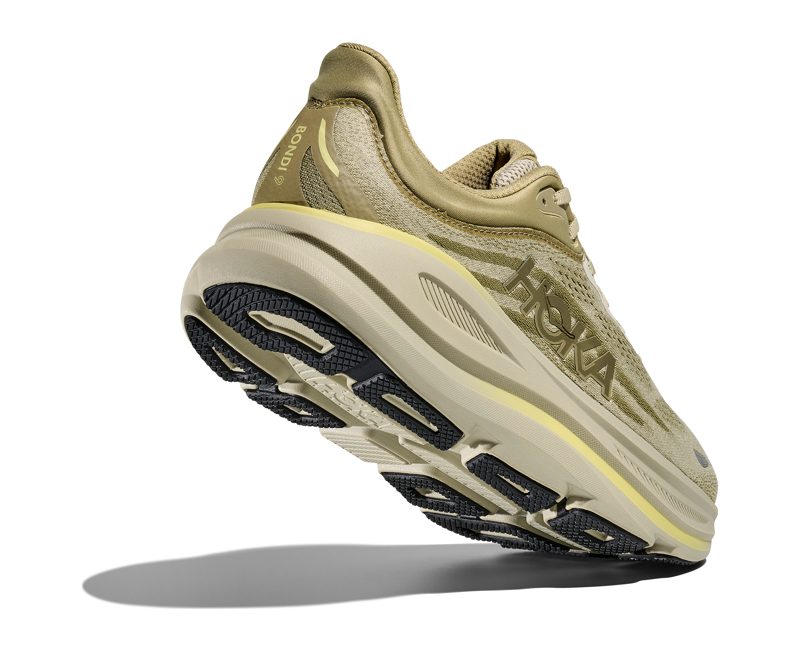 Hoka Bondi 9 Men's Everyday Running Shoe Grassland Oyster Mushroom-4
