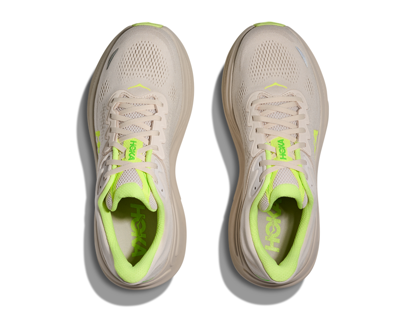 Hoka Bondi 9 Men's Running Shoes - Grout Neon Yuzu-5