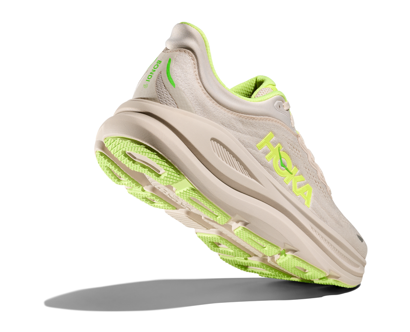 Hoka Bondi 9 Men's Running Shoes - Grout Neon Yuzu-7