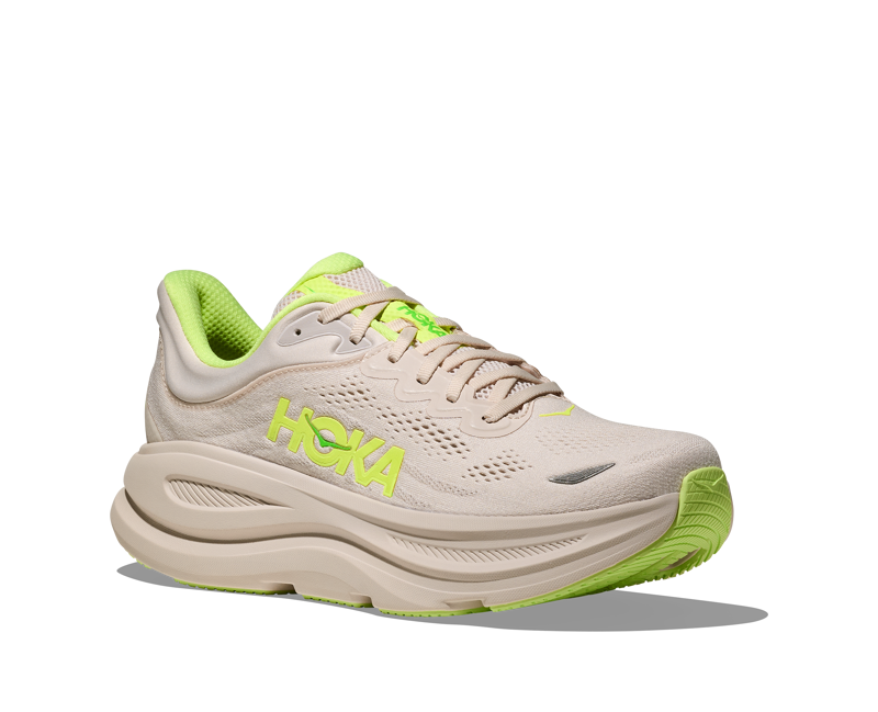 Hoka Bondi 9 Men's Running Shoes - Grout Neon Yuzu-1