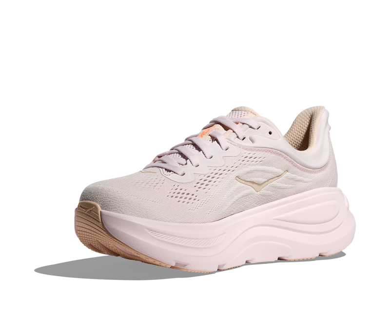 Hoka Bondi 9 Women's Running Shoes - Lilac Cream Tangerine Glow-3