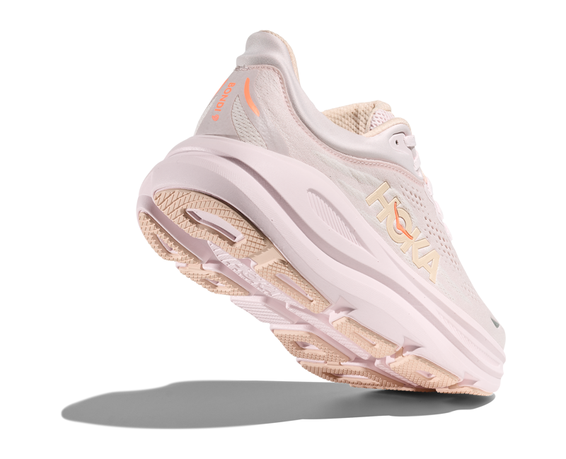Hoka Bondi 9 Women's Running Shoes - Lilac Cream Tangerine Glow-7