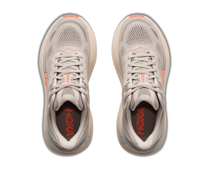 HOKA Bondi 9 Women's Running Shoes - River Rock Grey Mineral Ore-6