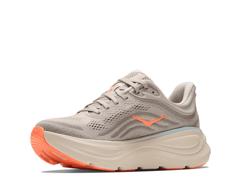 HOKA Bondi 9 Women's Running Shoes - River Rock Grey Mineral Ore-3