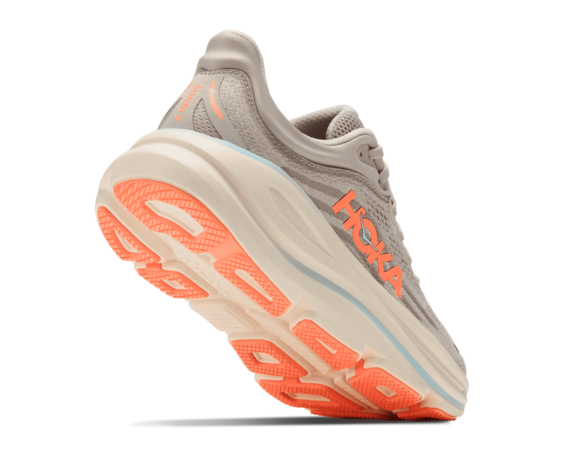 HOKA Bondi 9 Women's Running Shoes - River Rock Grey Mineral Ore-5