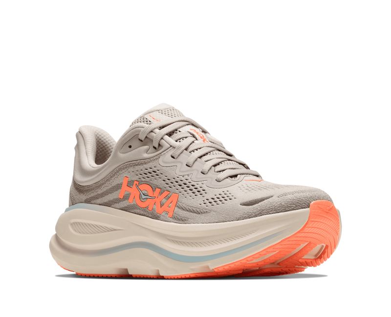 HOKA Bondi 9 Women's Running Shoes - River Rock Grey Mineral Ore-1