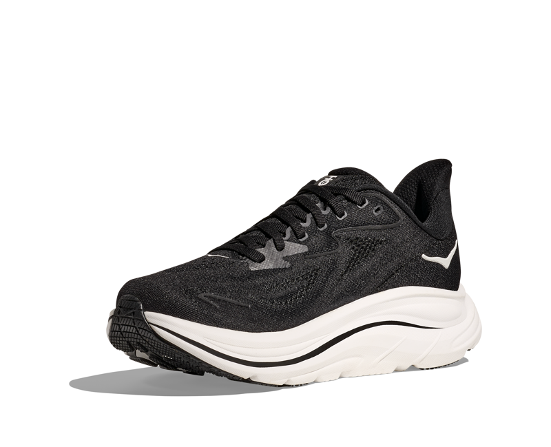 Hoka Clifton 10 Men's Neutral Running Shoes Black White-3