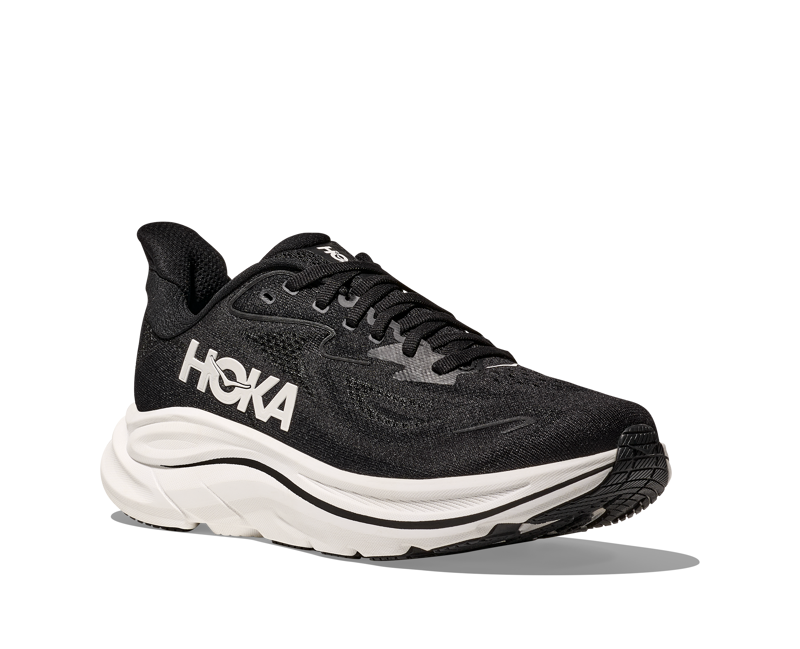 Hoka Clifton 10 Men's Neutral Running Shoes Black White-1