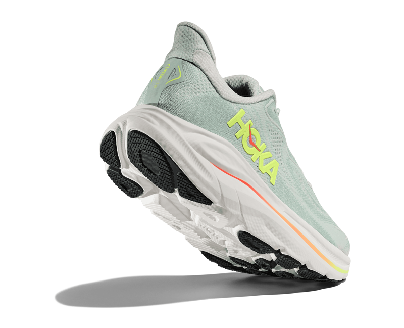 Hoka Clifton 10 Women's Running Shoes - Sea Glass Neon Flame-7