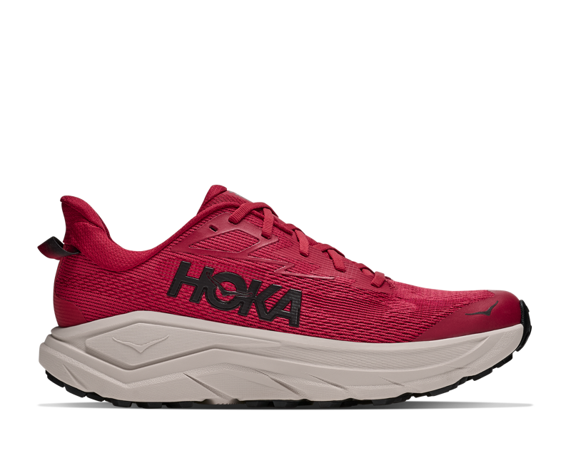 HOKA Challenger 8 Men's Trail Running Shoes - Red Agate River Rock Grey