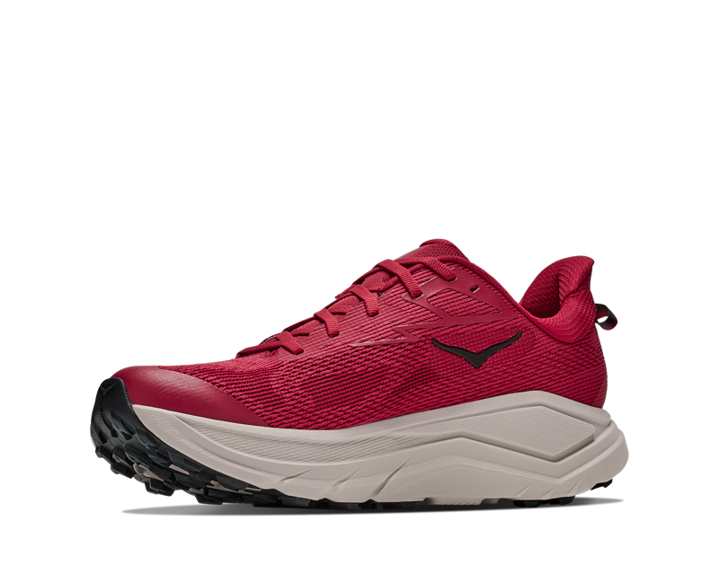 HOKA Challenger 8 Men's Trail Running Shoes - Red Agate River Rock Grey-2