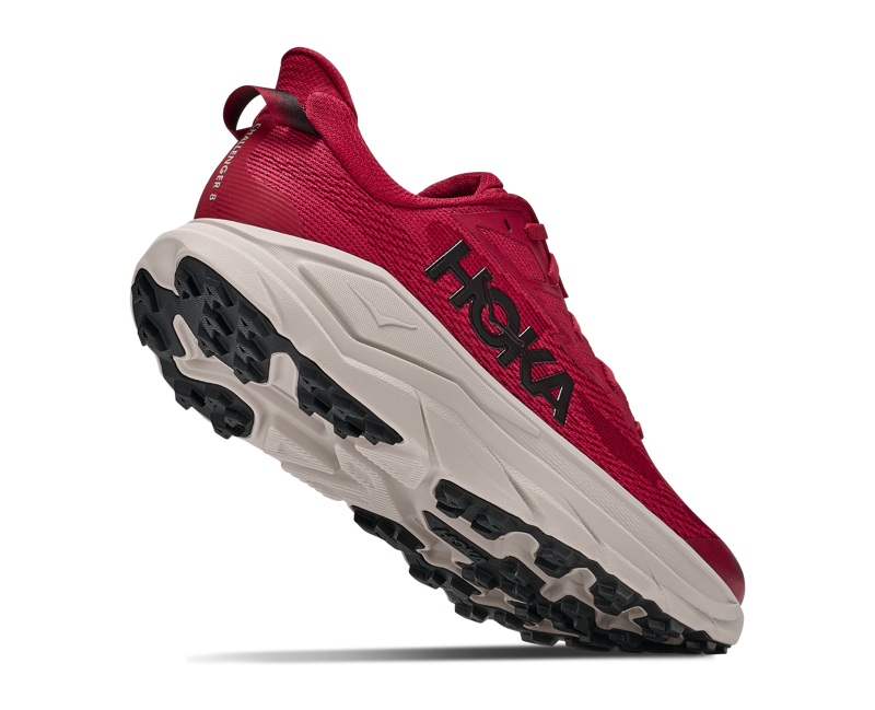 HOKA Challenger 8 Men's Trail Running Shoes - Red Agate River Rock Grey-5