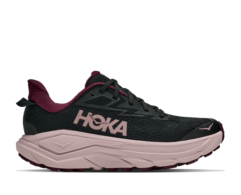 HOKA Challenger 8 Women's Trail Running Shoes - Black Pink Opal 