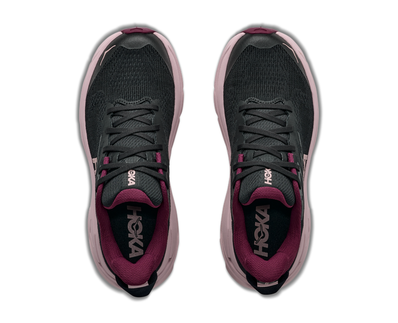HOKA Challenger 8 Women's Trail Running Shoes - Black Pink Opal -6