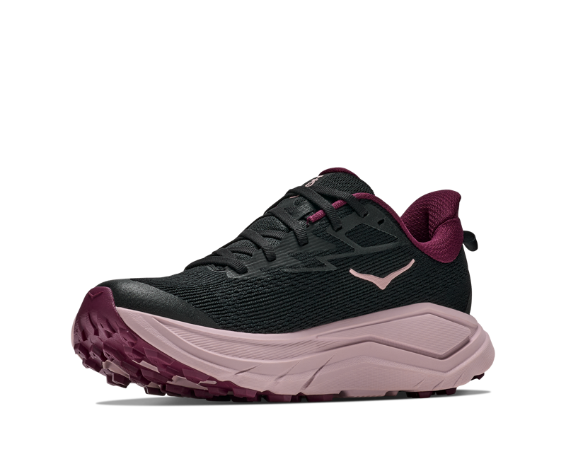 HOKA Challenger 8 Women's Trail Running Shoes - Black Pink Opal -3
